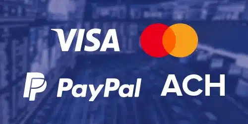 Circa sportsbook payments banner with the logos of VISA, MasterCard, PayPal, and ACH