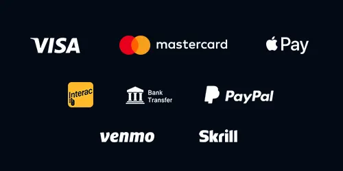 theScoreBet payments banner with logos of VISA, mastercard, Apple Pay, venmo, interac, Bank Transfer, PayPal and Skrill